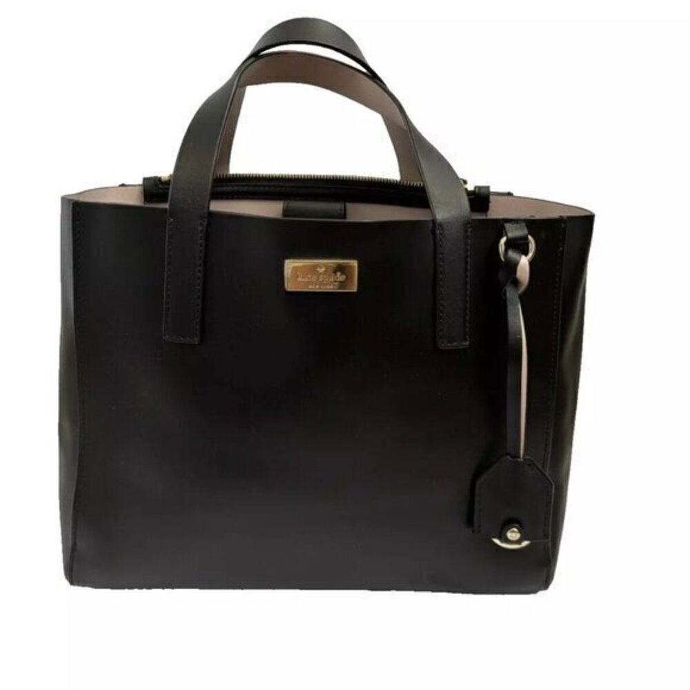 Kate Spade Handbag Leather Tote Black Large Satchel ShoulderBag Purse